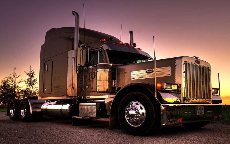 Peterbilt Semi-truck — Purple, Dramatic