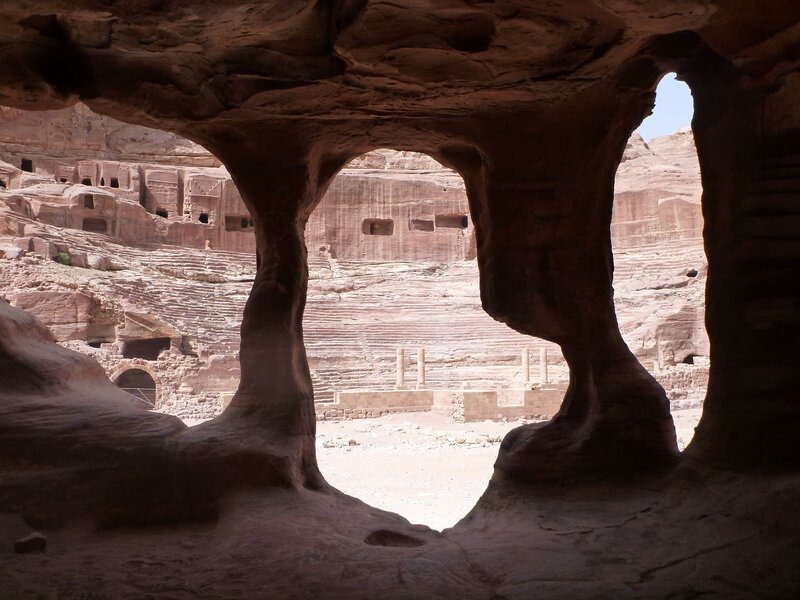 Petra amphitheater view