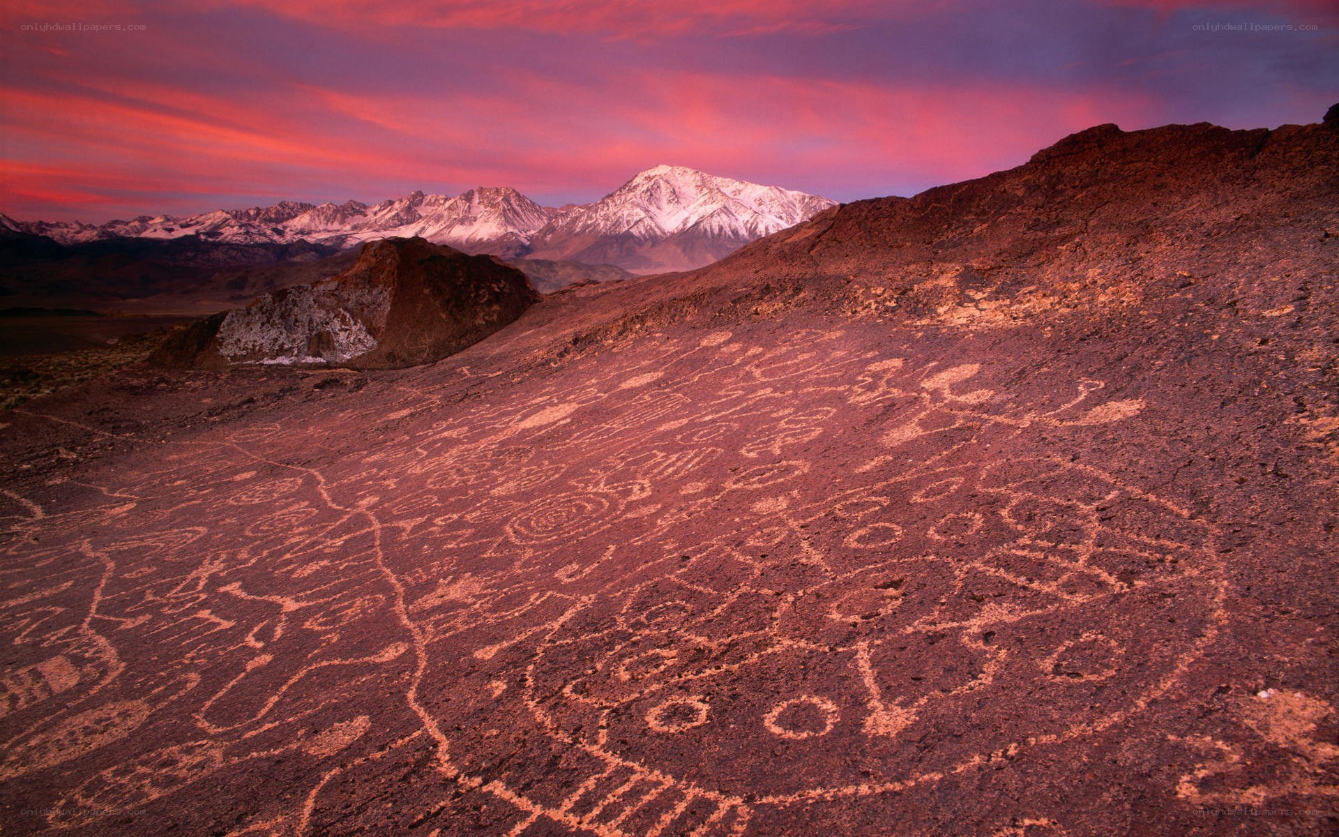 Petroglyphs at Sunset