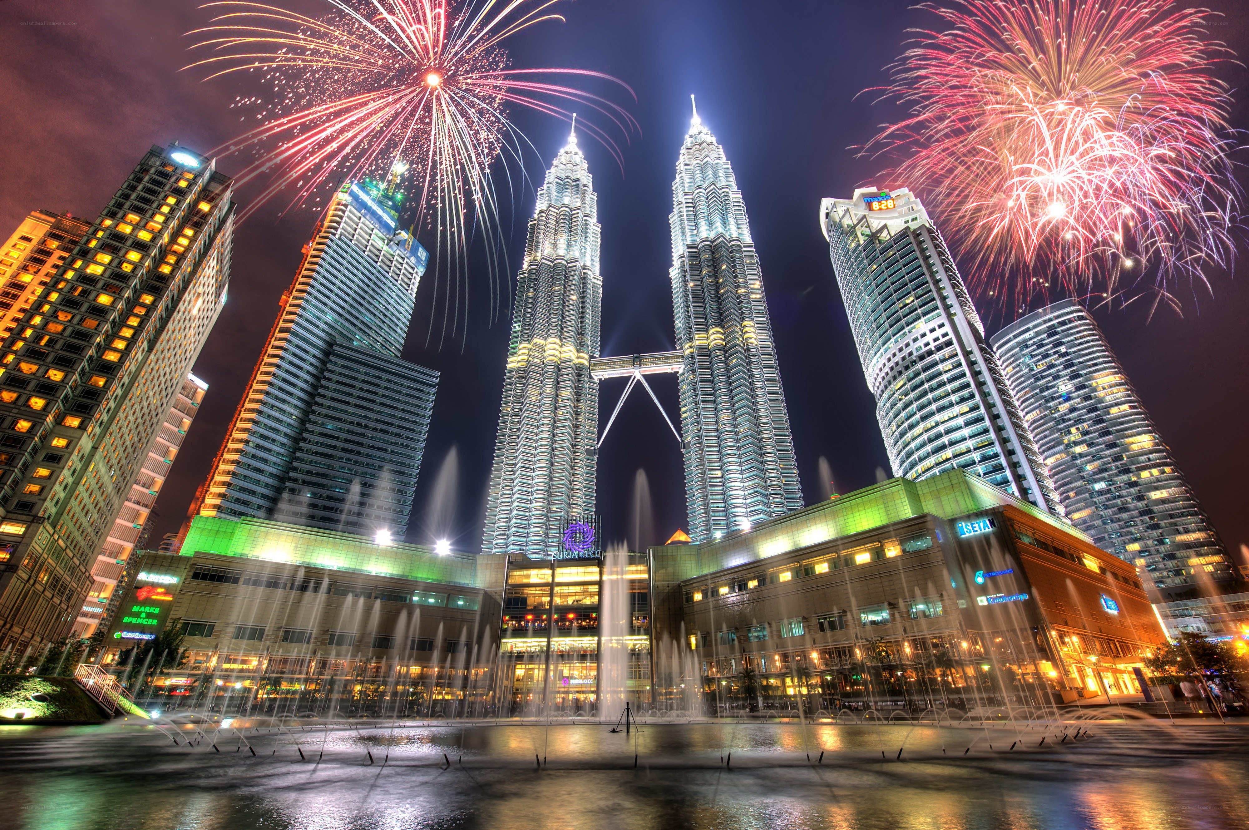 Petronas Towers fireworks display