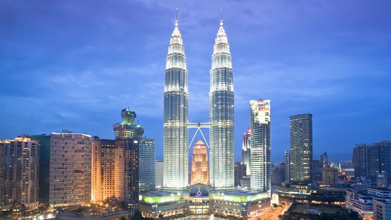 Petronas Twin Towers at dusk