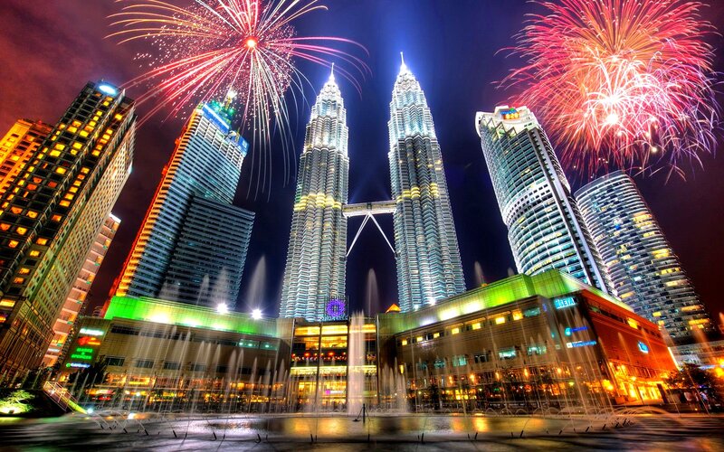 Petronas Twin Towers — Blue, Celebratory