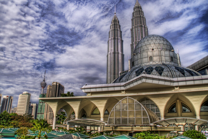 Petronas Twin Towers — Blue, Dramatic, Afternoon