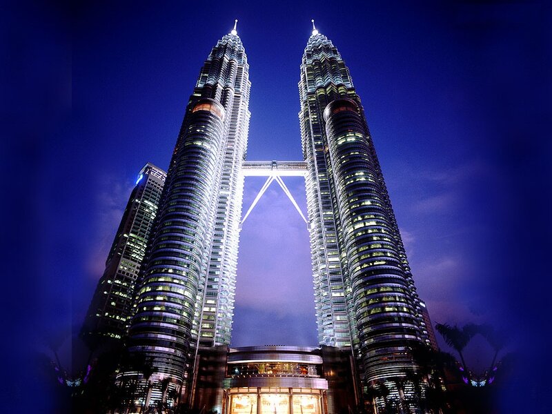 Petronas Twin Towers — Blue, Dramatic, Night, Photograph