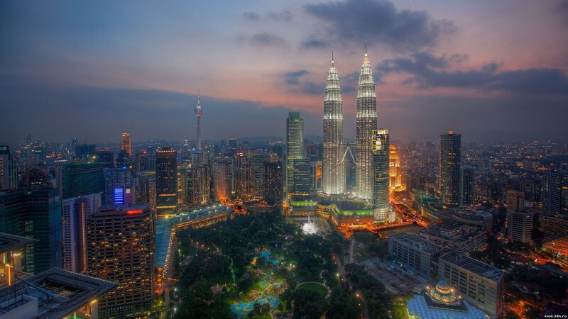 Petronas Twin Towers — Blue, Dramatic, Sunset, Photograph, Skyscraper