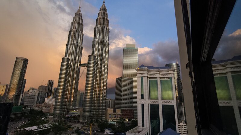 Petronas Twin Towers — Blue, Dramatic, Sunset, Photograph
