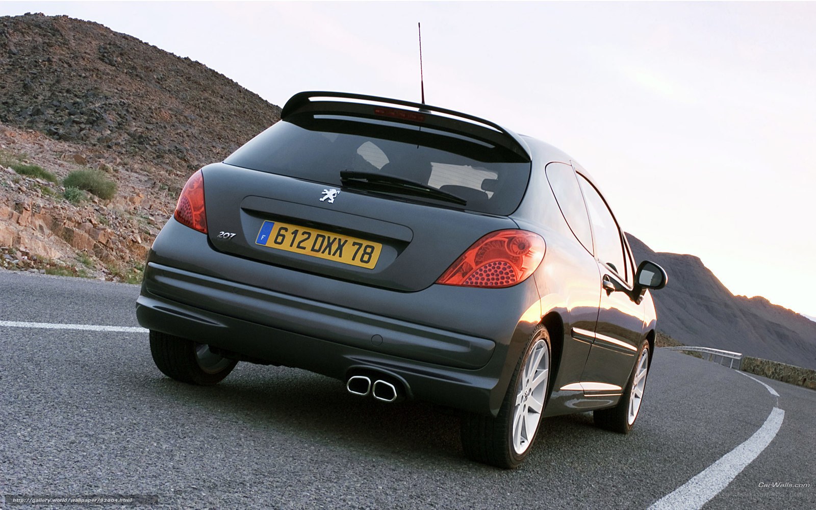 Peugeot 207 on a mountain road