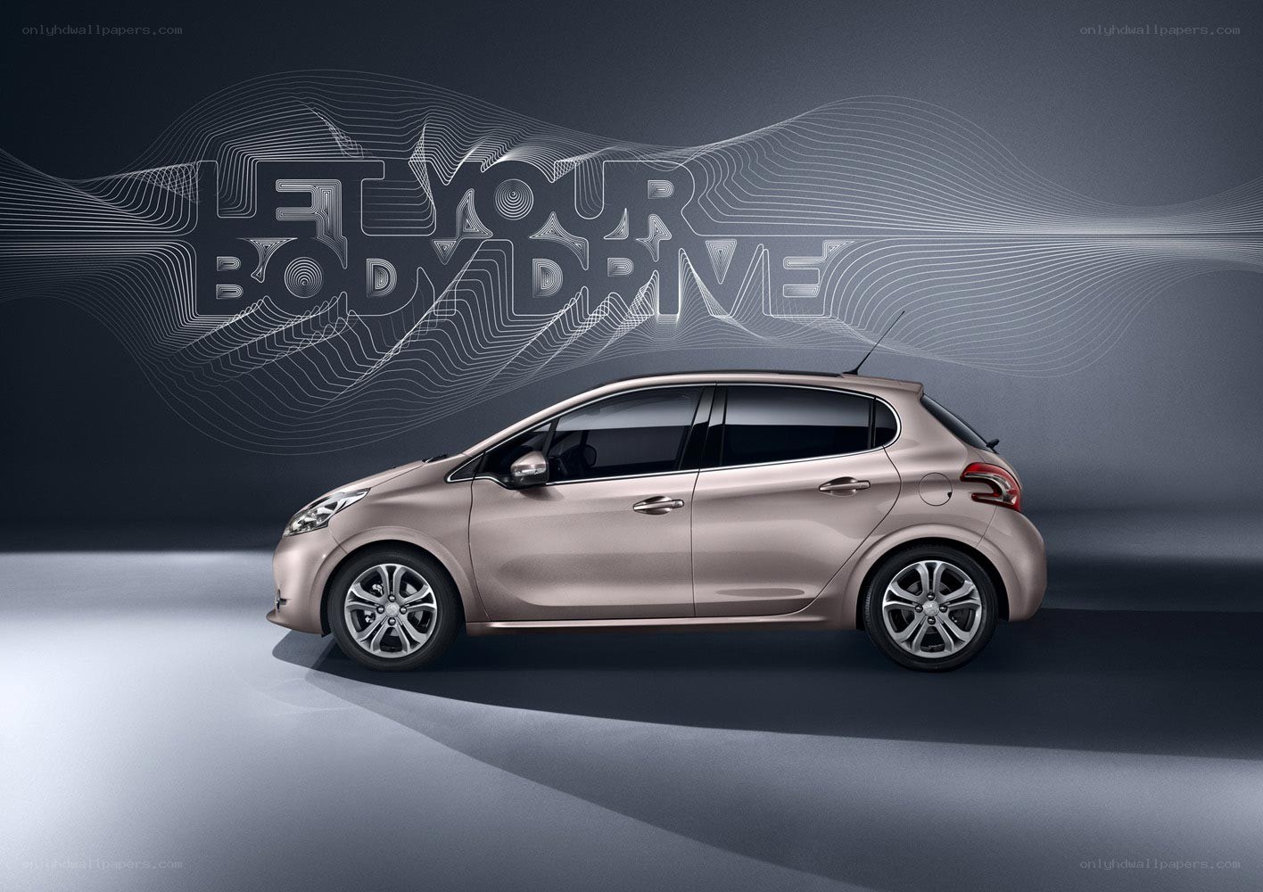 Peugeot 208 car side view