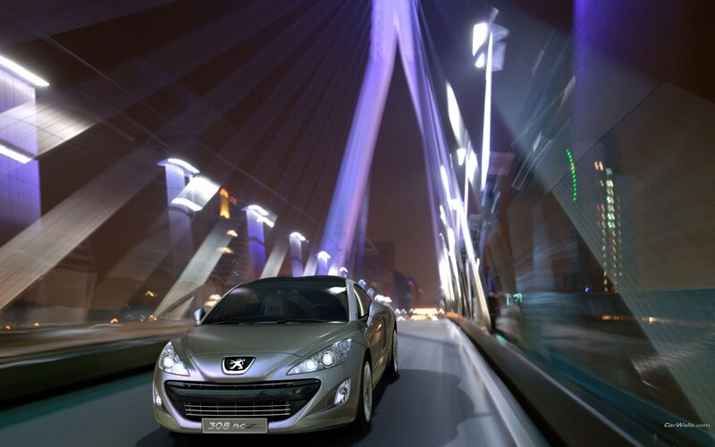 Peugeot 308 RCZ on a city bridge