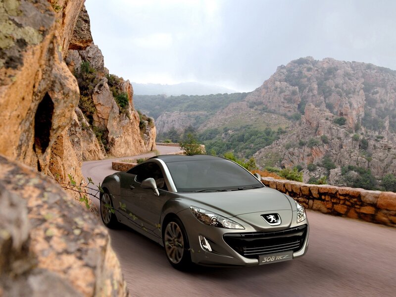 Peugeot 308 RCZ on a mountain road