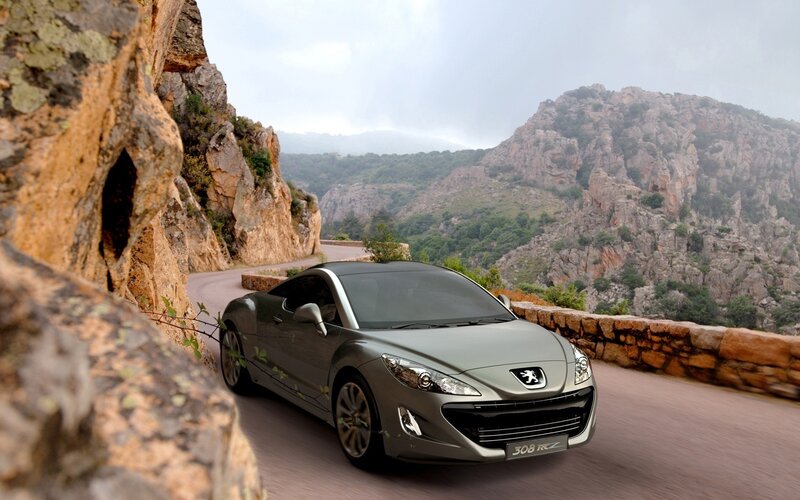 Peugeot 308 RCZ on a mountain road