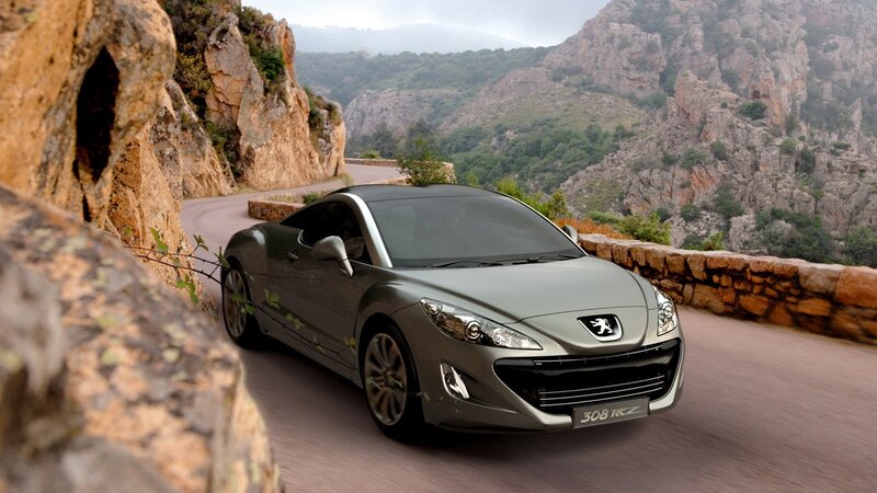 Peugeot 308 RCZ on a mountain road