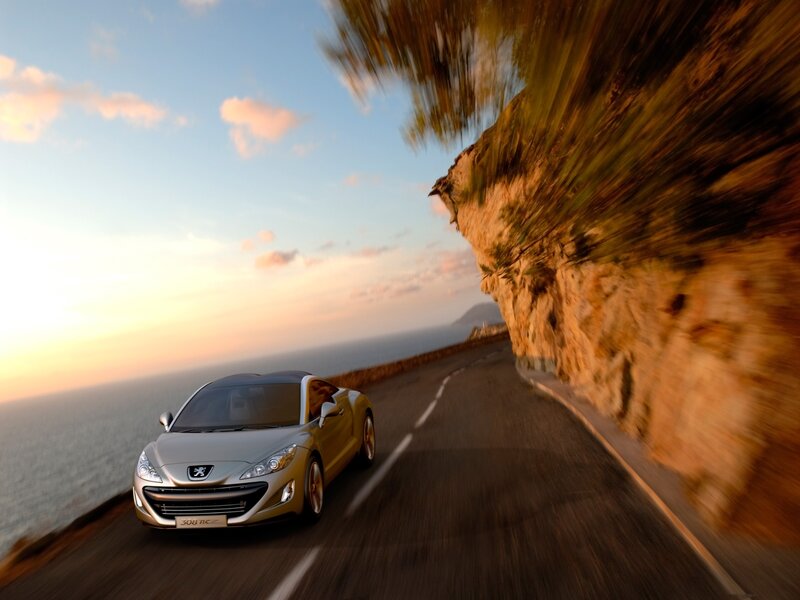Peugeot 308 RCZ on coastal road