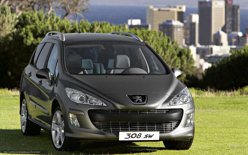 Peugeot 308 SW on a grassy hill