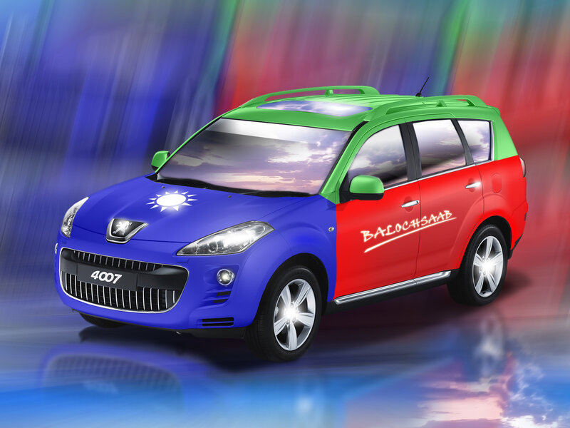 Peugeot 4007 with political design