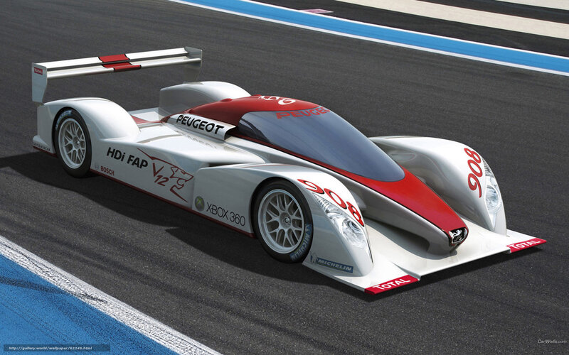 Peugeot 908 Race Car — White, Dynamic