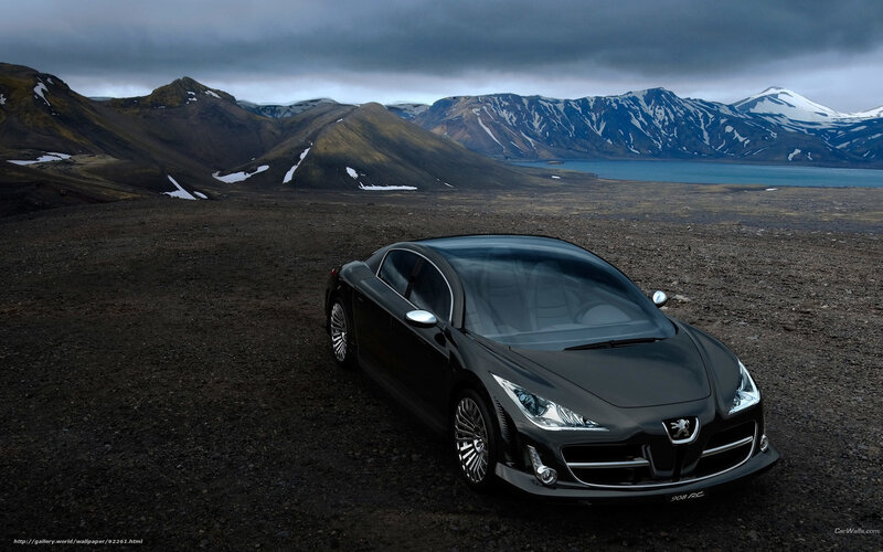 Peugeot 908 RC in a rugged landscape