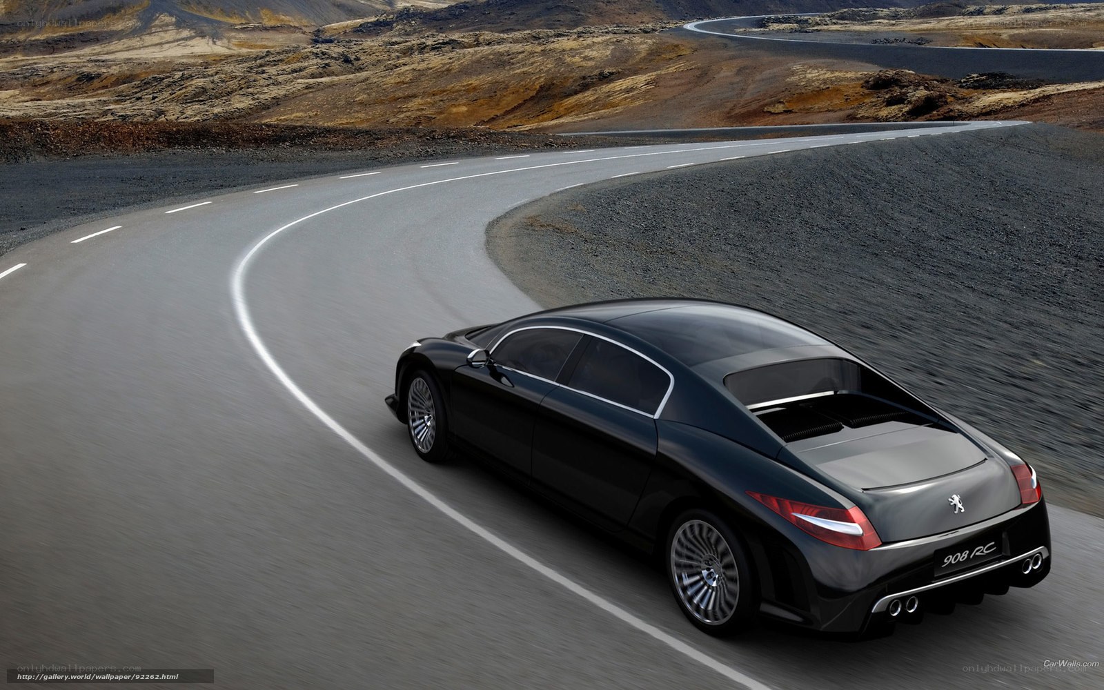 Peugeot 908 RC on winding road