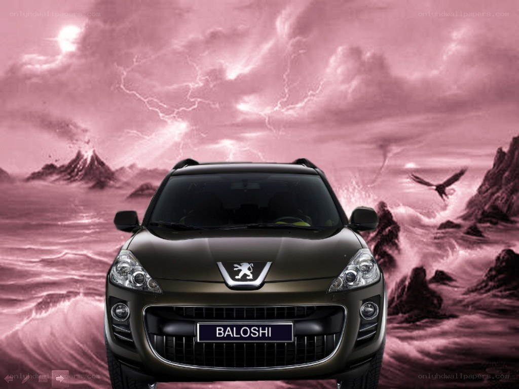 Peugeot Baloshi in stormy landscape