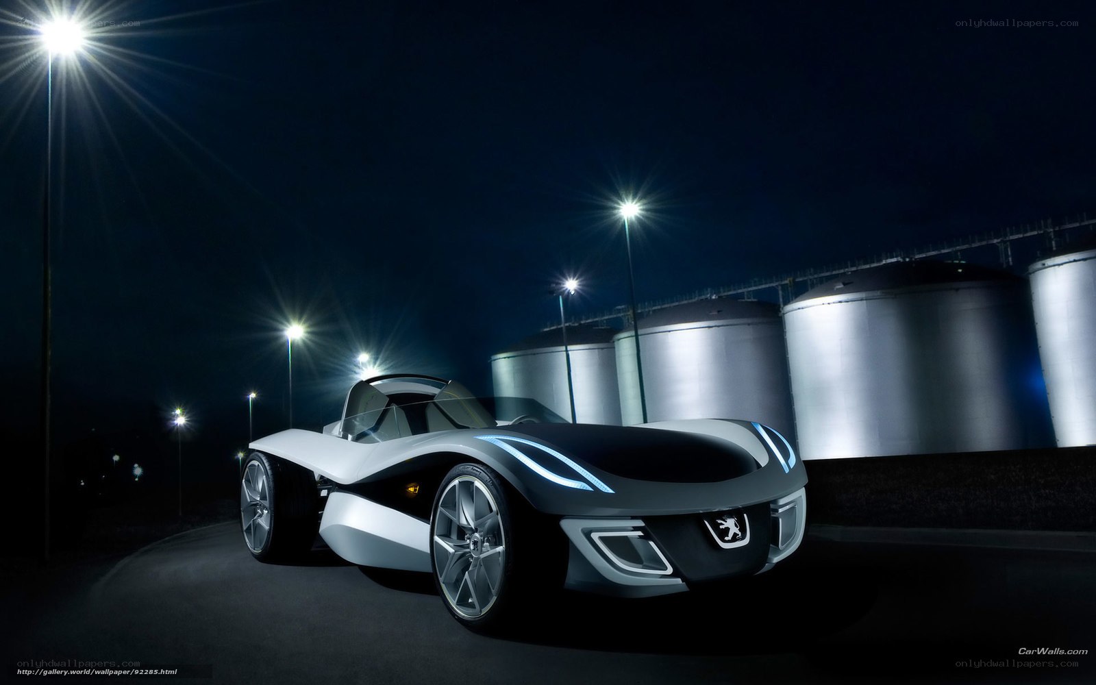 Peugeot concept car at night