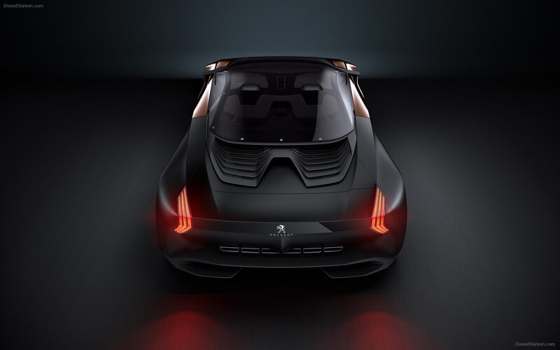 Peugeot Concept Car — Black, Dramatic, 3d Render, Taillights