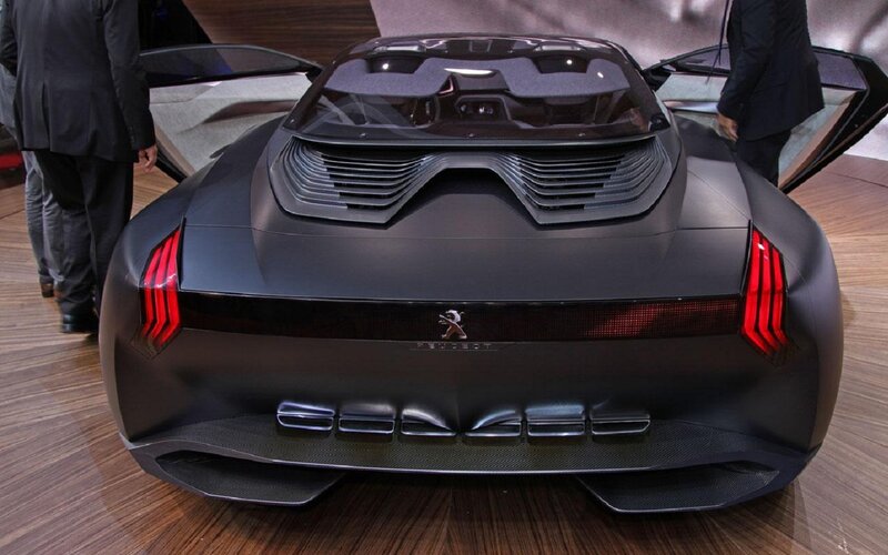Peugeot Concept Car — Black, Dramatic, Photograph, People