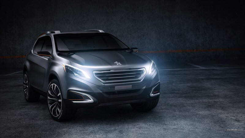 Peugeot Concept Car — Gray, Dramatic, Night