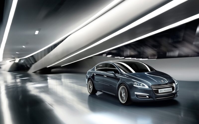 Peugeot concept car in tunnel