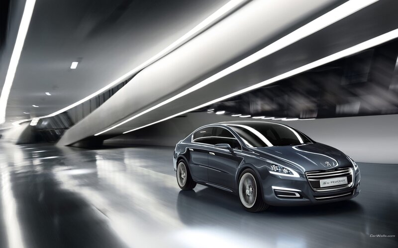 Peugeot concept car in tunnel