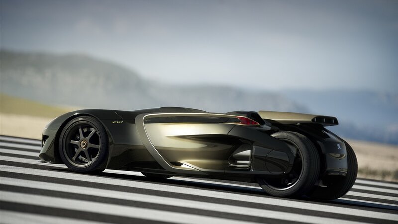 Peugeot EX1 Concept Car — Black, Dynamic, Afternoon