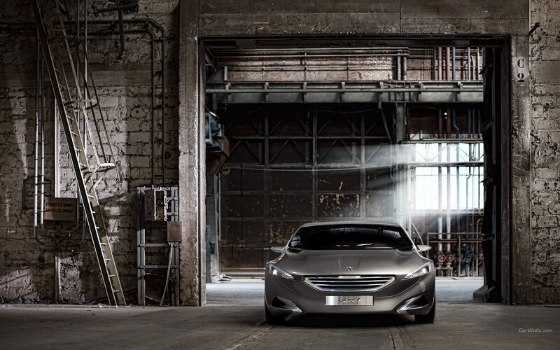Peugeot HX1 Concept Car — Gray, Dramatic, Photograph, Industrial Building