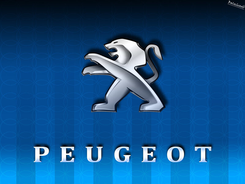 Peugeot logo on blue background