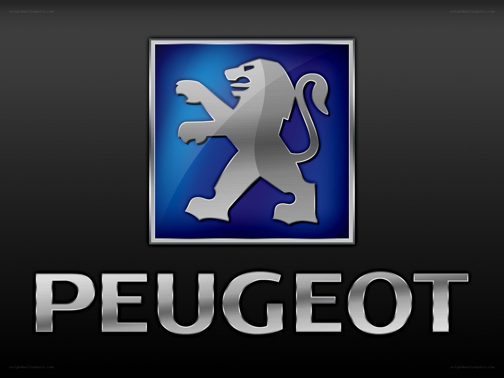Peugeot logo on dark background