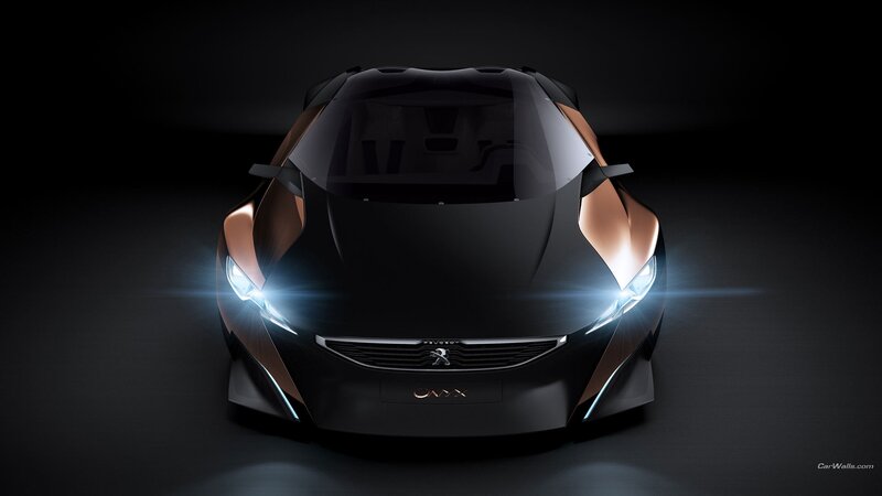 Peugeot Onyx Concept Car — Black, Dramatic, 3d Render, Headlights