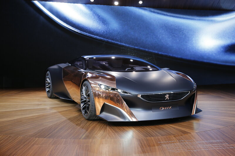 Peugeot Onyx Concept Car — Black, Dramatic, Photograph, Display Floor, Screen
