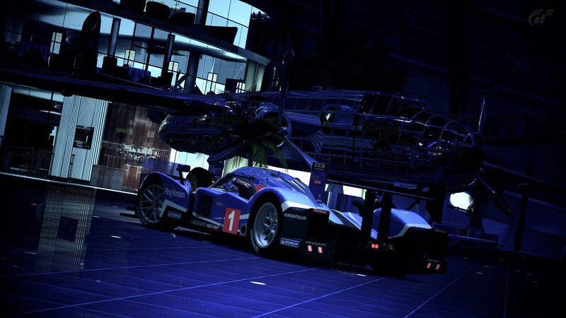 Peugeot race car in a museum