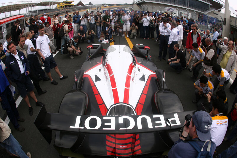 Peugeot race car on track
