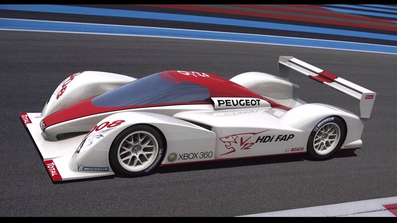 Peugeot race car on track