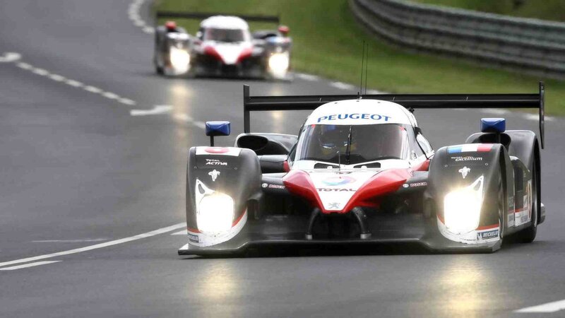 Peugeot race car on track