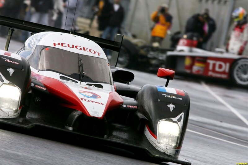 Peugeot race car on track