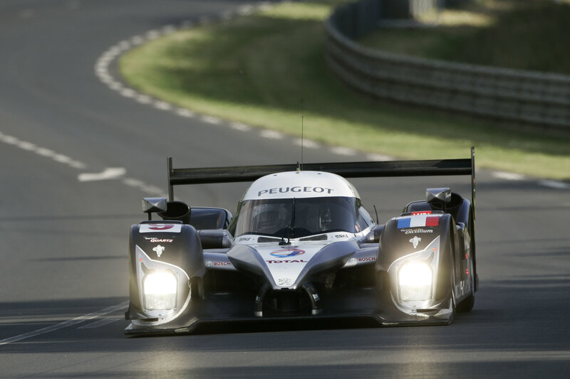 Peugeot race car on track
