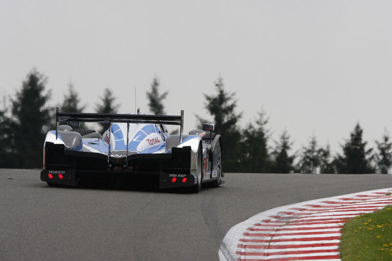 Peugeot race car on track