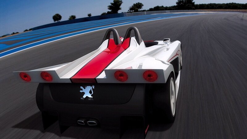 Peugeot race car on track