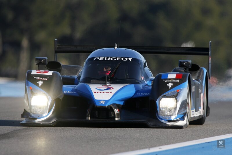 Peugeot race car on track