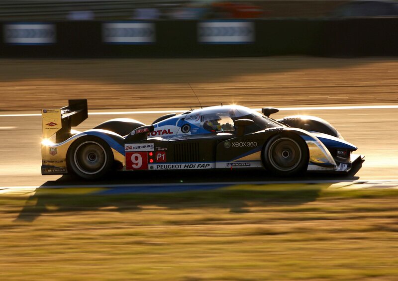 Peugeot race car on track