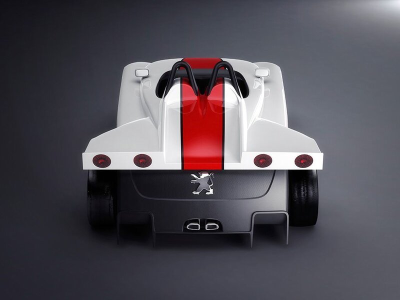 Peugeot race car rear view