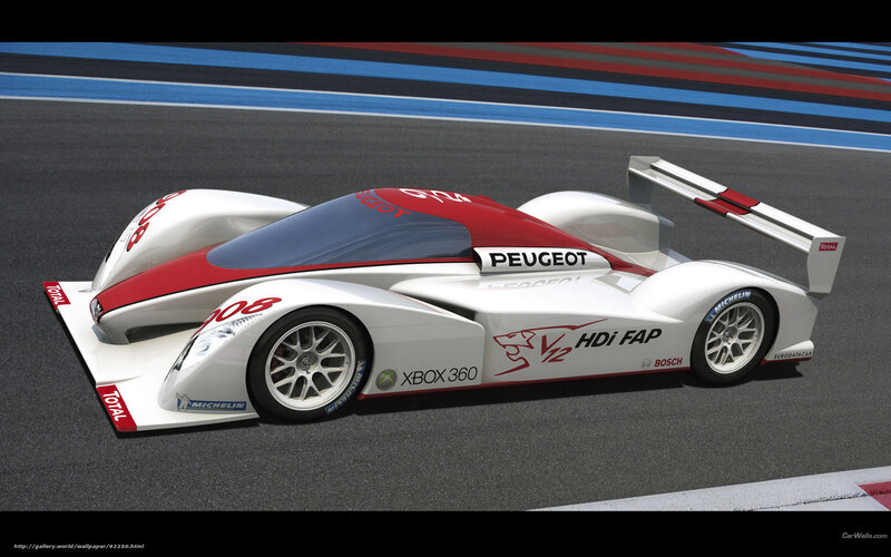Peugeot Race Car — White, Dynamic