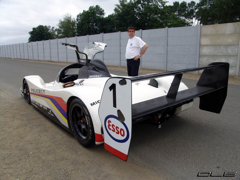 Peugeot race car with driver