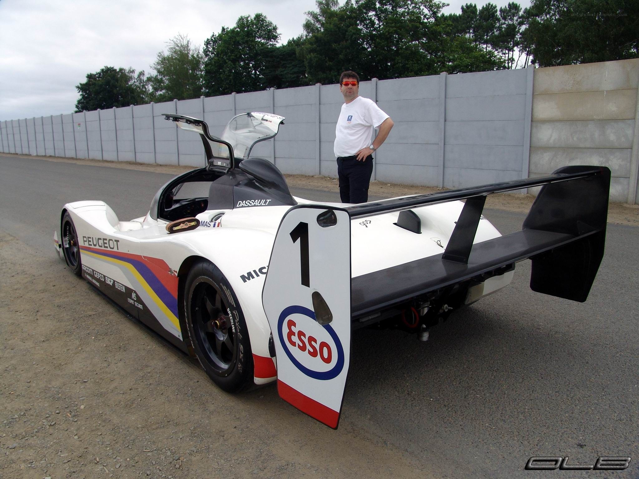 Peugeot race car with driver
