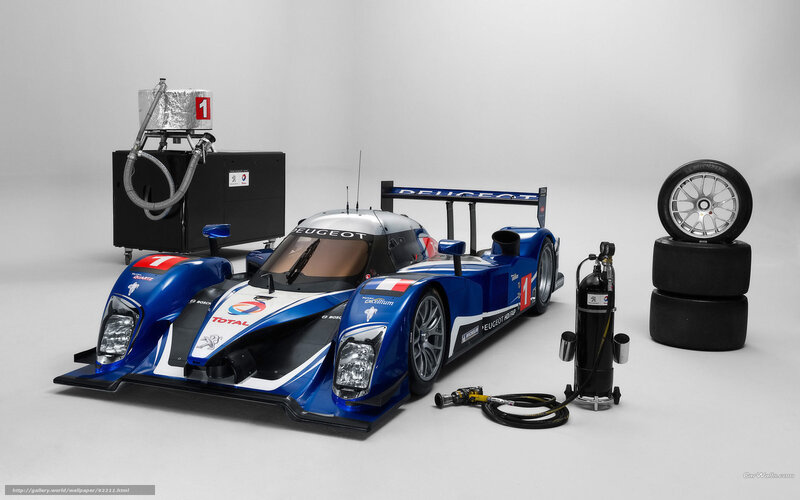 Peugeot race car with equipment
